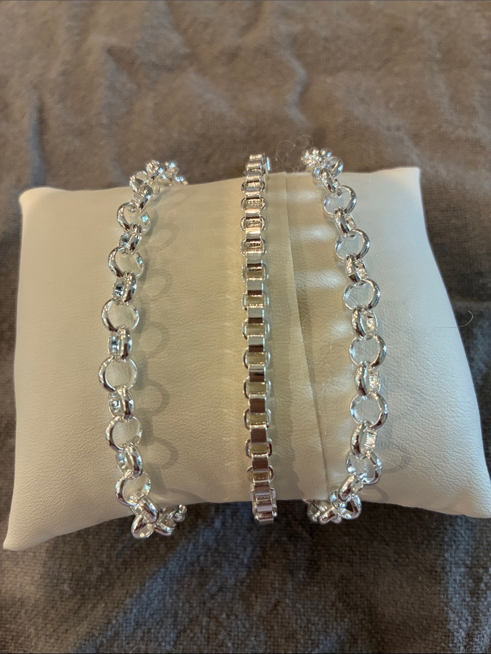 925 silver plated set of 3 stacking Bracelets  - Women Jewelry